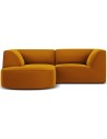 Ruby chaiselong sofa venstrevendt i velour B186 x D180 cm - Gul