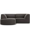 Ruby chaiselong sofa venstrevendt i velour B186 x D180 cm - Mørkegrå