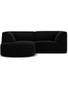 Ruby chaiselong sofa venstrevendt i velour B186 x D180 cm - Sort