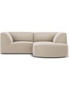 Ruby chaiselong sofa højrevendt i velour B186 x D180 cm - Beige