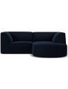 Ruby chaiselong sofa højrevendt i velour B186 x D180 cm - Blå