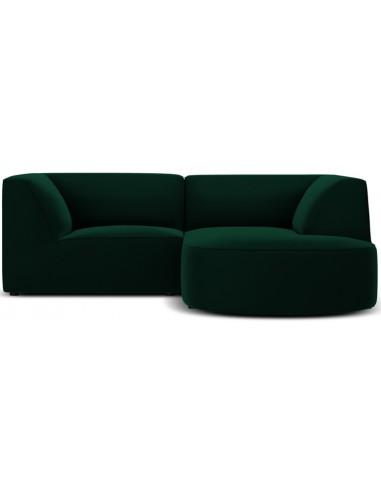 Ruby chaiselong sofa højrevendt i velour B186 x D180 cm - Flaskegrøn