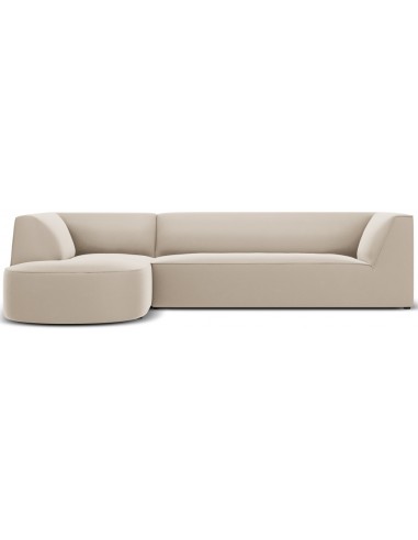 Ruby chaiselong sofa venstrevendt i velour B273 x D180 cm - Beige