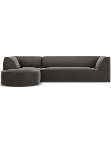 Ruby chaiselong sofa venstrevendt i velour B273 x D180 cm - Mørkegrå