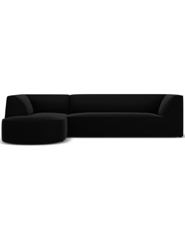 Ruby chaiselong sofa venstrevendt i velour B273 x D180 cm - Sort