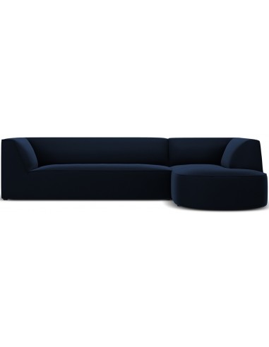 Ruby chaiselong sofa højrevendt i velour B273 x D180 cm - Blå