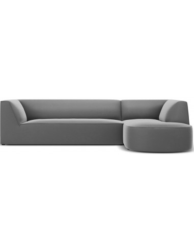 Ruby chaiselong sofa højrevendt i velour B273 x D180 cm - Grå