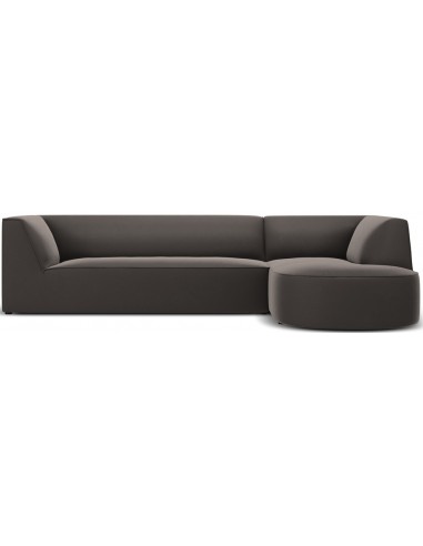 Ruby chaiselong sofa højrevendt i velour B273 x D180 cm - Mørkegrå