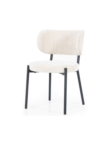 Se Oasis spisebordsstol i metal og polyester H78,5 cm - Sort/Beige hos Lepong.dk