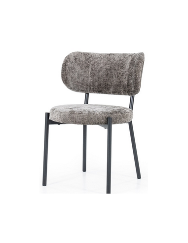 Se Oasis spisebordsstol i metal og polyester H78,5 cm - Sort/Brun hos Lepong.dk