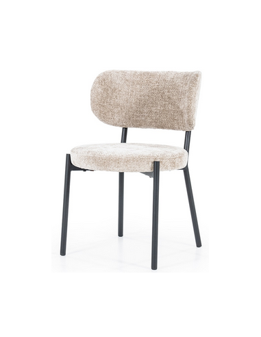 Se Oasis spisebordsstol i metal og polyester H78,5 cm - Sort/Taupe hos Lepong.dk