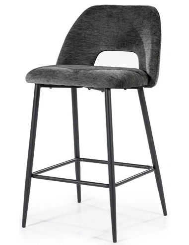 Billede af Esmee barstol i metal og polyester H91,5 cm - Sort/Antracit meleret