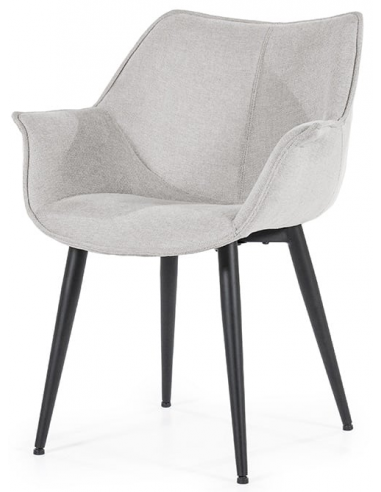 Billede af Sandy spisebordsstol i metal og polyester H83 cm - Sort/Grå