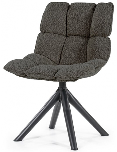 Dani rotérbar spisebordsstol i metal og polyester H93 cm - Sort/Antracit