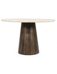 Rundt spisebord marmor travertin sten 130