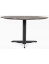 Donny rundt spisebord i stål og mangotræ Ø130 cm - Sort/Rustik brun