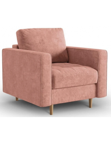 Se Gobi Lænestol i bøgetræ og polyester B80 x D90 cm - Natur/Pink hos Lepong.dk