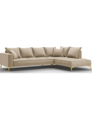 Se Marram Chaiselong sofa i polyester højrevendt B296 x D213 cm - Guld/Beige hos Lepong.dk