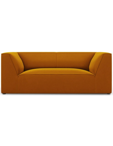 Ruby 2-personers sofa i velour B174 x D92 cm – Sort/Gul
