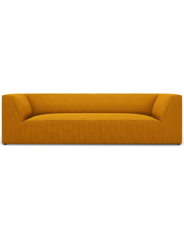Ruby 3-personers sofa i corduroy B232 x D92 cm – Sort/Gul