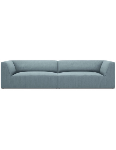 Ruby 4-personers sofa i corduroy B302 x D92 cm - Sort/Lyseblå