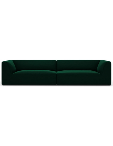 Ruby 4-personers sofa i velour B302 x D92 cm - Sort/Flaskegrøn