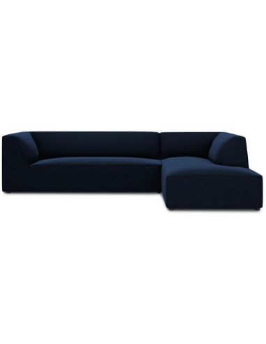 Ruby chaiselong sofa højrevendt i velour B273 x D180 cm - Sort/Blå