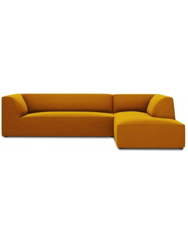 Ruby chaiselong sofa højrevendt i velour B273 x D180 cm - Sort/Gul