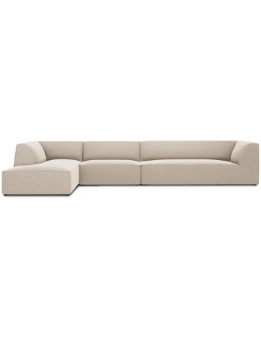 Billede af Ruby chaiselong sofa venstrevendt i velour B366 x D180 cm - Sort/Beige