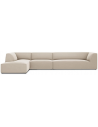 Ruby chaiselong sofa venstrevendt i velour B366 x D180 cm - Sort/Beige