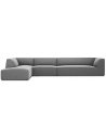 Ruby chaiselong sofa venstrevendt i velour B366 x D180 cm - Sort/Grå