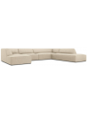 Ruby U-Sofa højrevendt i corduroy B366 x D180 - 273 cm - Sort/Lys beige