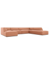 Ruby U-Sofa højrevendt i velour B366 x D180 - 273 cm - Sort/Pink