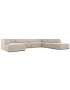 Ruby U-Sofa højrevendt i velour B366 x D180 - 273 cm - Sort/Beige