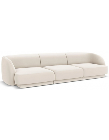 Miley 3-personers sofa i velour B259 x D85 cm – Lys beige
