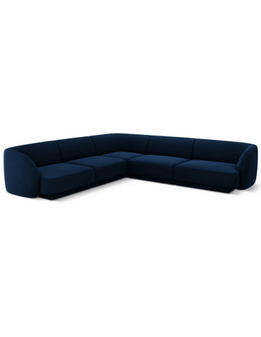 Miley hjørnesofa i velour B252 x D252 cm - Blå