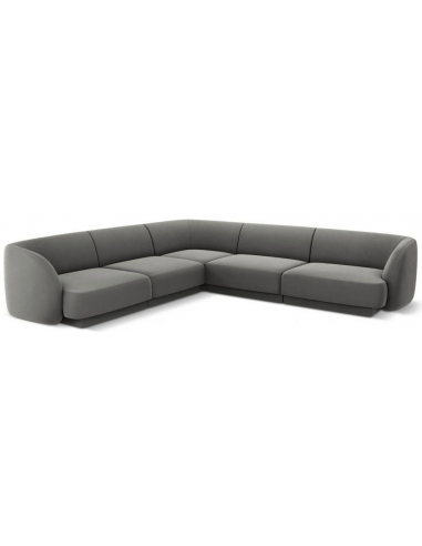 Miley hjørnesofa i velour B252 x D252 cm - Lysegrå