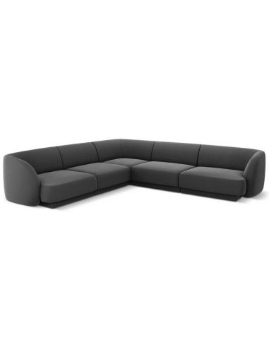 Miley hjørnesofa i velour B252 x D252 cm - Grå