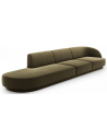 Miley venstrevendt chaiselong sofa i velour B302 x D85 cm - Grøn