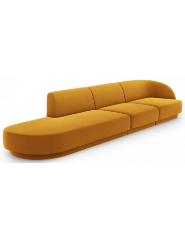 Miley venstrevendt chaiselong sofa i velour B302 x D85 cm - Gul