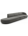 Miley venstrevendt chaiselong sofa i velour B302 x D85 cm - Lysegrå