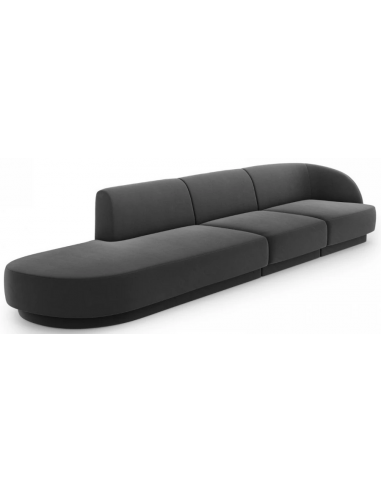 Miley venstrevendt chaiselong sofa i velour B302 x D85 cm - Grå