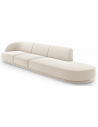 Miley højrevendt chaiselong sofa i velour B302 x D85 cm - Lys beige