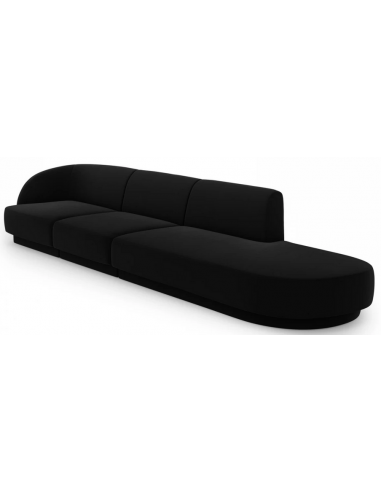 Miley højrevendt chaiselong sofa i velour B302 x D85 cm - Sort