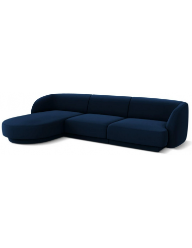 Miley venstrevendt chaiselong sofa i velour B259 x D155 cm - Blå