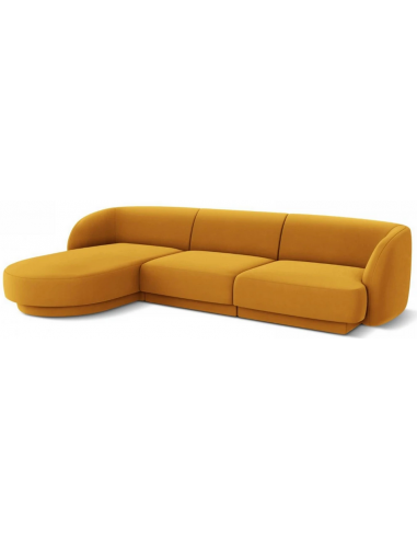 Miley venstrevendt chaiselong sofa i velour B259 x D155 cm - Gul