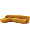 Miley venstrevendt chaiselong sofa i velour B259 x D155 cm - Gul