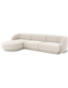 Miley venstrevendt chaiselong sofa i velour B259 x D155 cm - Lys beige