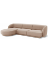 Miley venstrevendt chaiselong sofa i velour B259 x D155 cm - Cappucino