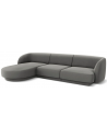 Miley venstrevendt chaiselong sofa i velour B259 x D155 cm - Lysegrå